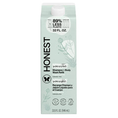 The Honest Company Sensitive Shampoo + Body Wash 18 fl oz + Shampoo + Body Wash Refill 32 fl oz