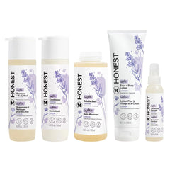 The Honest Company Calm Conditioner 10 fl oz +Shampoo & Body Wash 10 fl oz + Detangler 4 fl oz + Face + Body Lotion 8.5 fl oz + Bubble Bath 12 fl oz